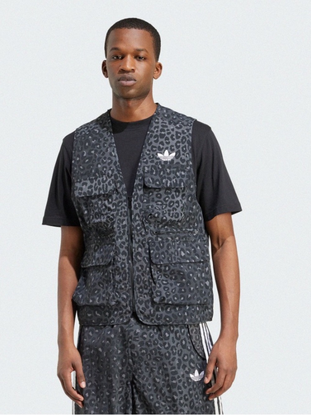 Adidas Leopard‑Print Utility Vest – Size Large (NWT, $95 Retail)